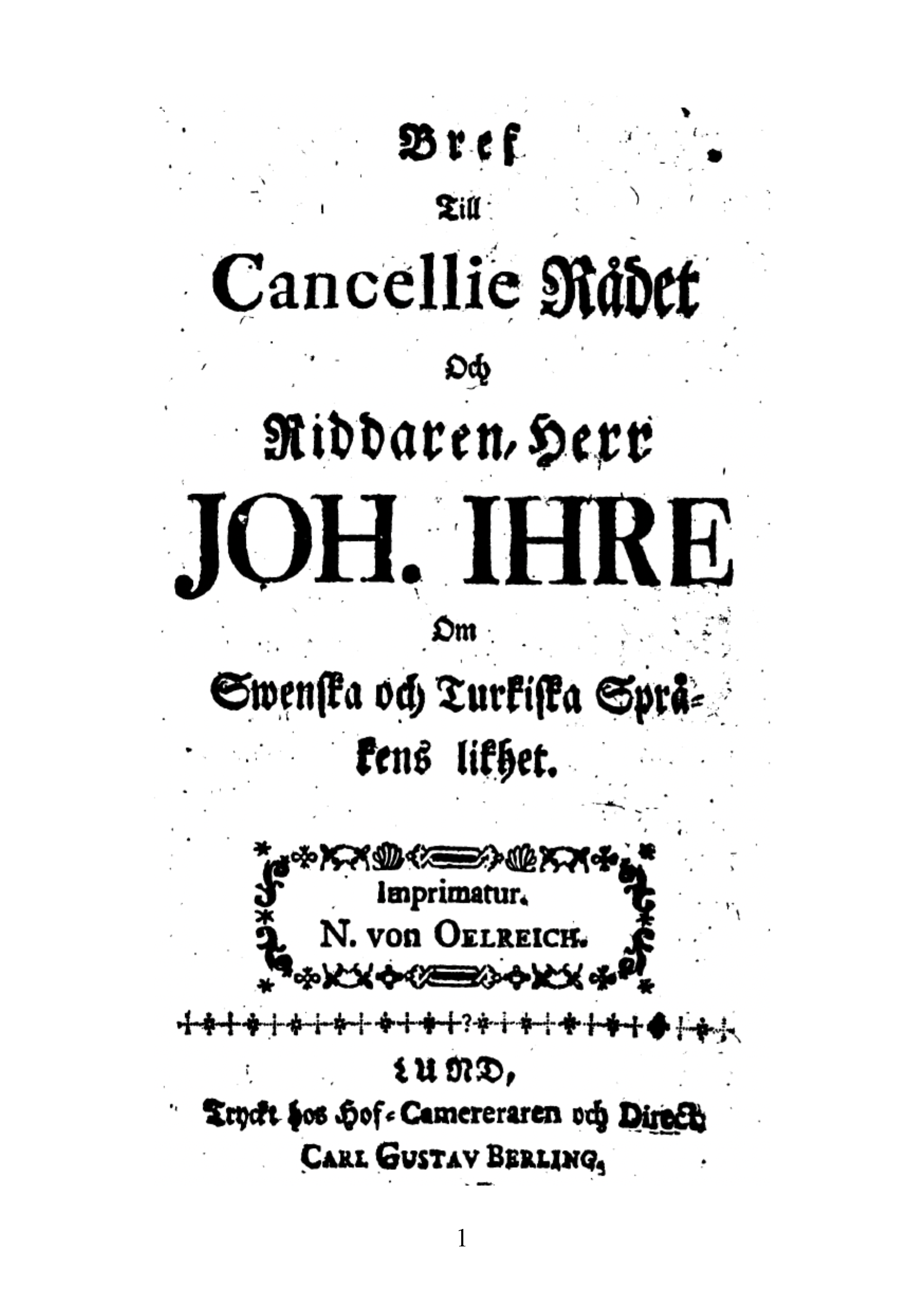 Sven Lagerbring: Şansölyelik Danışmanı ve Şövalye Bay Johan Ihre‘ye İsveççe ve Türkçe Dillerinin Benzerliği Üzerine Mektup (E-Kitap) - Görsel 9