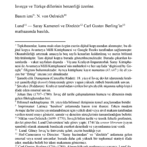Sven Lagerbring: Şansölyelik Danışmanı ve Şövalye Bay Johan Ihre‘ye İsveççe ve Türkçe Dillerinin Benzerliği Üzerine Mektup (E-Kitap) - Görsel 10